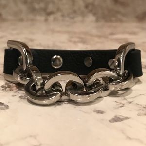 GENUINE LEATHER EQUESTRIAN HEAVY CHAIN BRACELETS